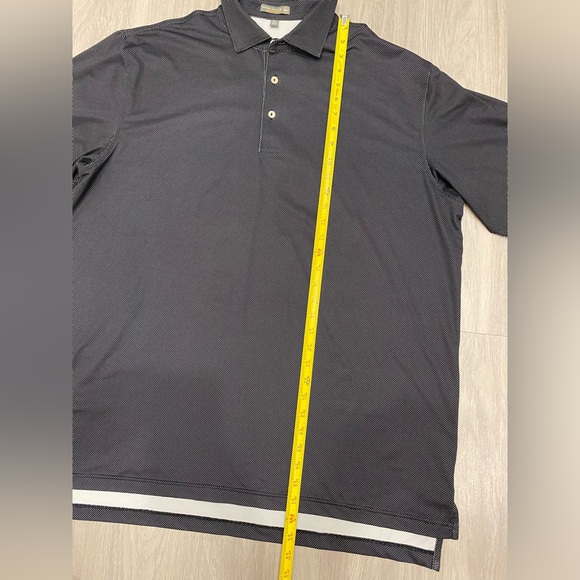 Peter Millar Polo Shirt Mens XL Black Summer Comfort Golf Stretch Striped Dots - Picture 4 of 7